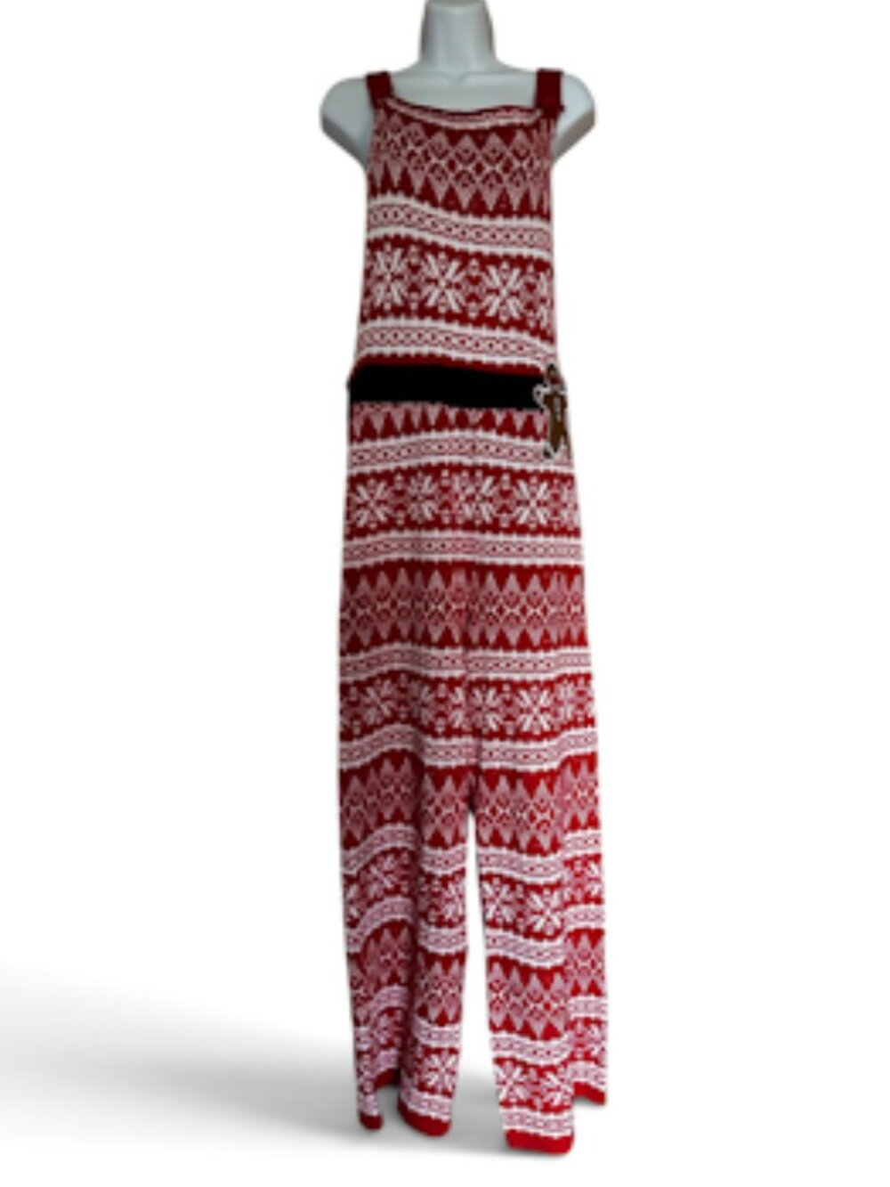 Born Famous Women's Ugly Christmas Fair Isle Knit Jumpsuit. XL. - Picture 6 of 8